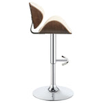 ZUN Ecru and Chrome Adjustable Bar Stool B062P153492