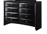 ZUN 1Pc Contemporary 8 Drawer Dresser Black Finish Solid Wood Wooden Bedroom Furniture B011P216697