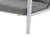 Silver Aluminum Lounge Chair with Sleek Rope Accents and Comfortable Cushions, Perfect for Modern 14684586