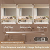Aluminium Medicine Cabinet Mirror, 35 x 28 Inches Medicine Cabinet with 3 Colors LED Light and W2700P269441