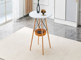 31.5-inch diameter circular dining table, white MDF vacuum formed tabletop, solid wood legs, with W1151P431133