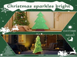 4FT Lighted Christmas Tree Yard Decorations, Pre-lit Holiday Decor with 110 Warm White LED Lights 73238893