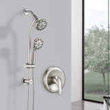Drill-Free Stainless Steel Slide Bar Combo Rain Showerhead 7-Setting Hand, Dual Shower Head Spa W121947649