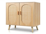 Modern Rattan Shoe Storage Cabinet with Double Doors and Adjustable Shelves, Accent Cabinet for 24395179