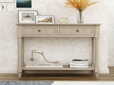 Series Console Table Traditional Design with Two Drawers and Bottom Shelf 67551365