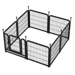 ZUN Dog Playpen 8 Panels 24" Height Heavy Duty Dog Fence Puppy Pen for Large Medium Small Dogs Indoor 31752527