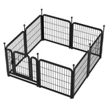 ZUN Dog Playpen 8 Panels 24" Height Heavy Duty Dog Fence Puppy Pen for Large Medium Small Dogs Indoor 31752527