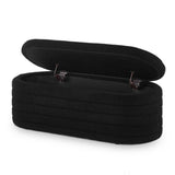 Modern Oval Storage Ottoman Bench, Upholstered Boucle Teddy Fabric of Bed Bench with Storage, W2186P193117
