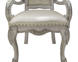 Ivory and Bone White Tufted Arm Chair B062P209250