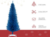 Blue 7FT Decorated Pencil Christmas Tree, 499 Realistic Branch Tips & Sturdy Plastic Stand for 78533440