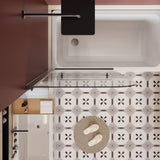 32.in W x 55.in H Shower Door Bathtub, 1/4 inch Thick Bohemian PatternTempered Glass Shower Door W3048P354730
