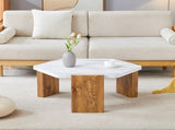 31-inch modern-style hexagonal coffee table,with white marble surface. W1512P415482