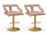 Luxury Dutch Velvet Bar Stools with Adjustable Height , Swivel Seat & Gold Metal Base 40897804