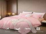 2-Pack White & Pink 3-Piece Bedding Set Solid duvet cover set includes one duvet cover and two 45121866