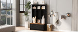 U-Can Modern Hall Tree with Entryway Bench, 3 Shelves and Drawers, 40.2'' Wide Hall Tree with N724P264680B