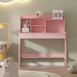 ZUN Modern classic desk, children's desk, solid wood desk, bedroom boy and girl family desk and chair W679126465