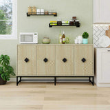 Carved 4 Door Sideboard ,Sideboard Buffet Cabinet With Storage ,Modern Coffee Bar Cabinet With W688P207303