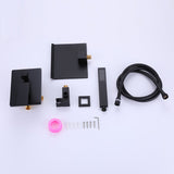 Waterfall Tub Handheld Shower Wall-Mount Tub Filler Handheld, Matte Black Bathtub Shower Faucet DSBB861MB