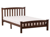 Cap, curved head and footboard, vertical decorative strips, painted surface, pine wood, brown, Twin 81185658
