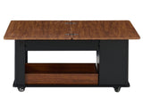 27.6'' Modern Multi-Function Coffee Table/Side Table with Foldable Top & Casters, Multi-tier N735P328521B