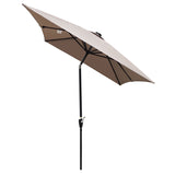 ZUN 10 x 6.5t Rectangular Patio Solar LED Lighted Outdoor Umbrellas with Crank and Push Button Tilt for 81526358