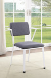 Grey and White Dining Chair with Padded Seat B062P209231