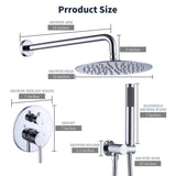 Shower System Shower Faucet Combo Set Wall Mounted with 10" Rainfall Shower Head and handheld shower 68072436