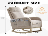 Modern Accent Rocking Chair Rocking Chair with Solid Wood Legs, Upholstered Nursery Glider Rocker, 00466721