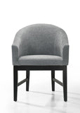 Haven Set of 2 Gray Fabric Barrel Dining Chair with Black Finish Legs B061P291337