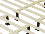 Solid Wood Platform King Bed With Rattan N758P197688N
