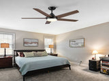 48 In Intergrated LED Ceiling Fan Lighting with Brown Wood Grain ABS Blade W1367P171191