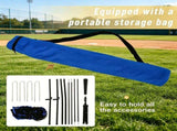 Blue Portable Baseball Net Set with 7.5x7ft Catcher Net Ball Caddy for Hitting Pitching Batting And 81613265
