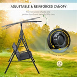 ZUN 2-Seat Outdoor Patio Swing Chair-Black （ Prohibited by WalMart ） 70793553