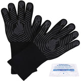 BBQ Gloves, 1472&degF Heat Resistant Fireproof Mitts, Silicone Non-Slip Washable Oven Kitchen Gloves W2181P192852