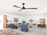 62" 3PCS Solid Wood Blades Ceiling Fan with Lights Remote Control,Quiet DC Motor 3 Blade Ceiling W3596P460843