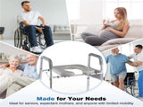 Adjustable Raised Toilet Seat , 300LBS Capacity with Armrests & 77758330