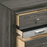 Grey 3-drawer Nightstand B062P181322