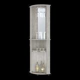 Oregon Corner Bar Cabinet, 3-Tier Shelf with Glass Rack B128P176138