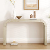 Mirod 52" Wood Console Table with Curved Edge, Natural Texture, Perfect for Entryways and Living N760P281360N