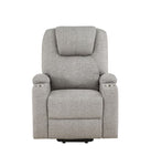 ZUN ACME Evander Recliner w/Power Lift, Light Gray Chenille LV02180