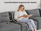 Modern 8-Seater Armless Linen Sectional Sofa, Convertible U Shaped Sofa Couch with with Storage, B2716P356096