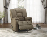 ZUN Modern Luxurious Reclining Chair Plush Arms Brown Chenille Fabric Upholstered Solid Wood Frame B011P204483