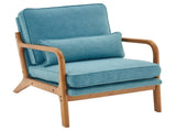 Oak Armrest Oak Upholstered Single Lounge Chair Indoor Lounge Chair Teal 75608109