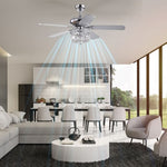 ZUN 52 Inch Crystal Chandelier Fan Dual Finish Reversible Blades, Fandelier,Ceiling Fan With Remote W1592P182912