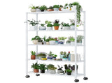 5-Layer Adjustable Shelf Iron Shelving Unit with 1.5" Nylon Wheels for Home Use 35.43*13.78*64.96in 84932247