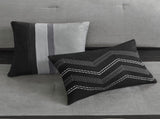 7 Piece Faux Suede Comforter Set Black Queen B03597215