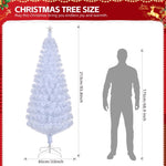 ZUN 7 FT Pre-lit Christmas Tree, Artificial Fiber Optic Christmas Tree with Lighted Top Star and 280 10439444