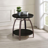 Dark Grey and Black Nickel End Table B062P145578