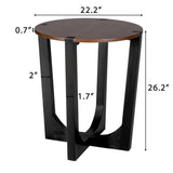 ACACIA SOLID WOOD SIDE TABLE,BROWN & BLACK COLOR N770P269891B