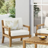 Outdoor Acacia Wood Patio Club Chair, Patio Furniture,Waterproof Thick Cushion Deep Seating for 70787.00BGE